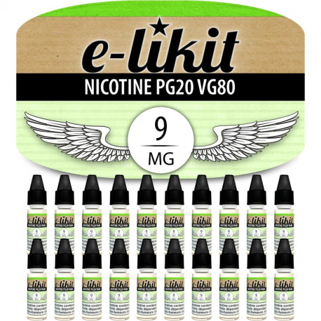 Lot de 20 x Nicotine 9 mg - PG20 VG80