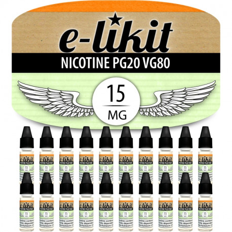 Lot de 20 x Nicotine 15 mg - PG20 VG80